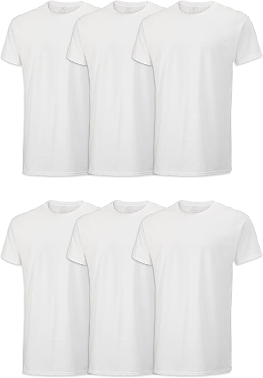 Fruit of The Loom Men's Crew Tee Undershirts, Moisture Wicking & Tag Free, Also Available in Big & Tall