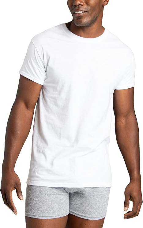Fruit of The Loom Men's Crew Tee Undershirts, Moisture Wicking & Tag Free, Also Available in Big & Tall - Image 3